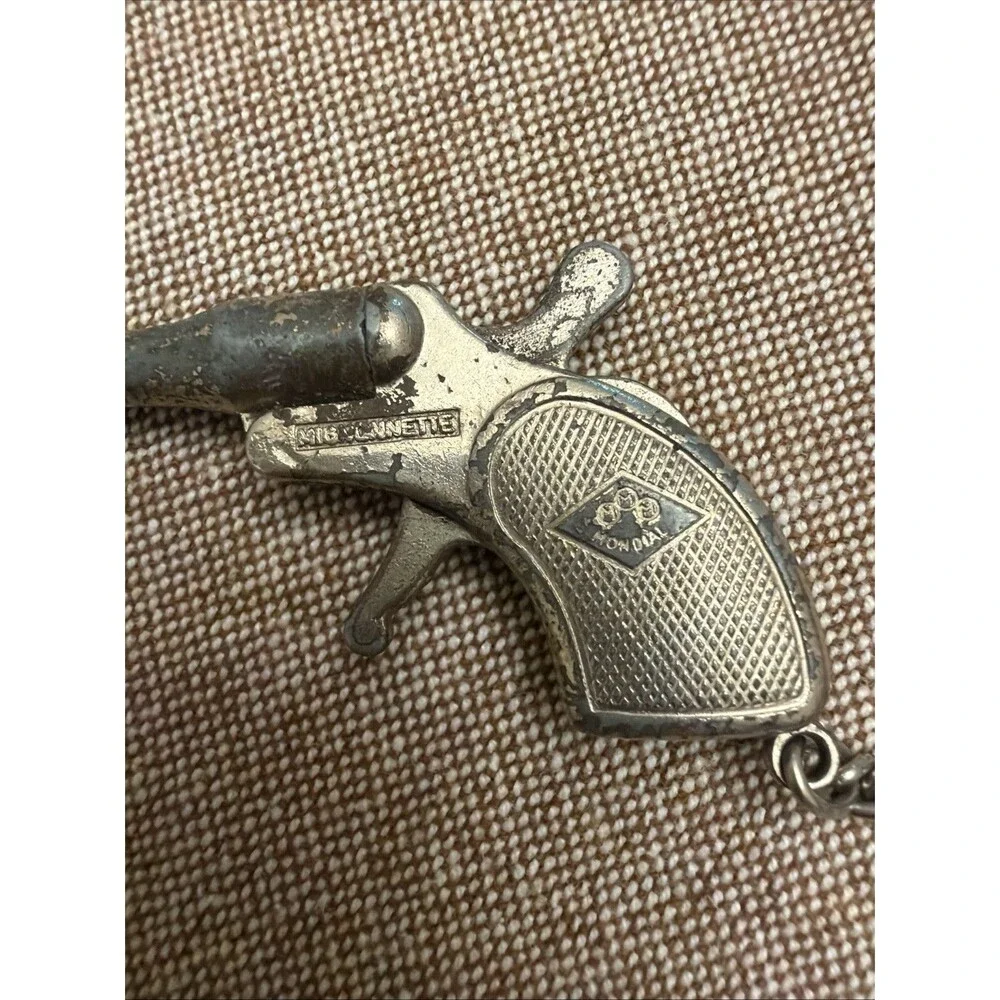 vintage Molgora Mignonnette miniature toy cap gun keychain Italy Works!